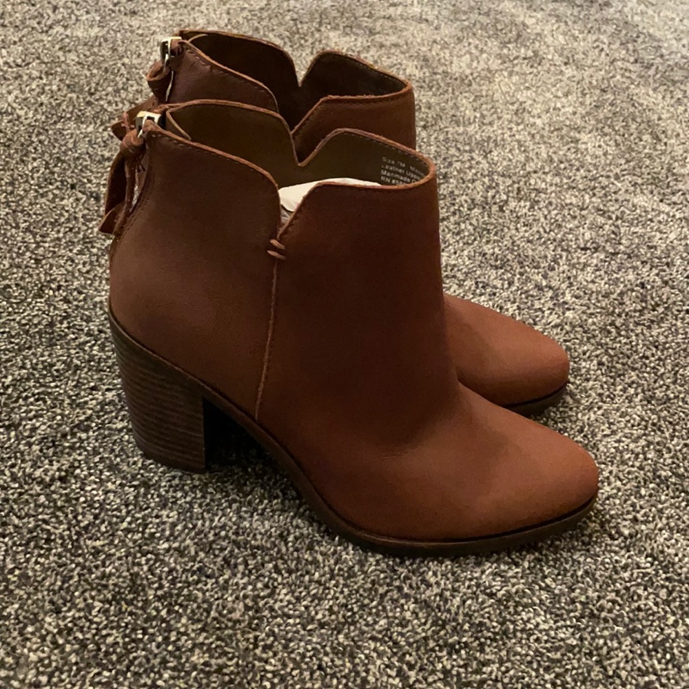 BP. Brown Leather Booties